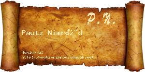 Pautz Nimród névjegykártya